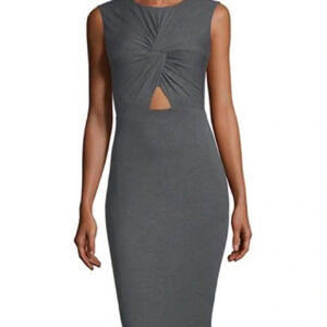 Bailey 44 Peekaboo knotted stretch-jersey dress, Grey, Large, NWT